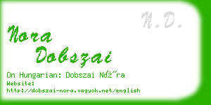 nora dobszai business card